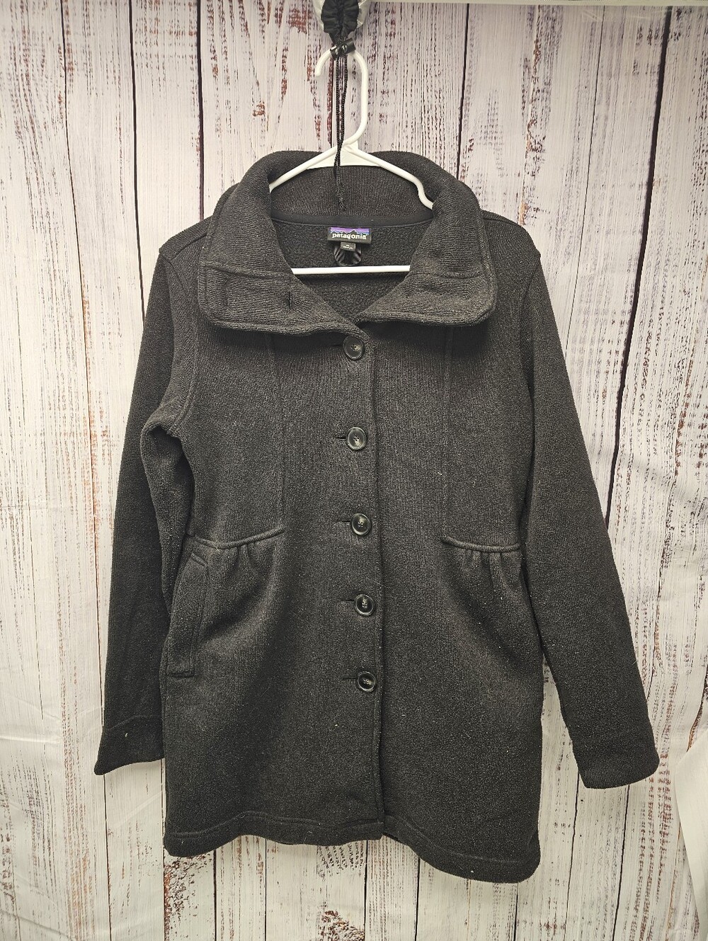 Patagonia Jacket Womens Medium Black Better Sweater Coat Fleece Button up